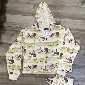 Western Print Hoodie Set
